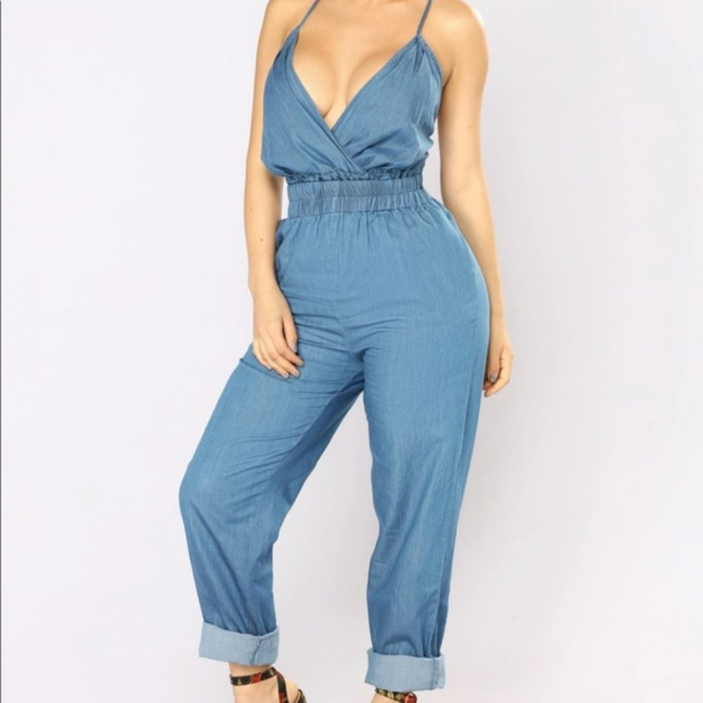 Denim Chambray Jumpsuit